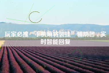 玩家必搜“手机麻将装挂	”辅助器 - 实时智能回复