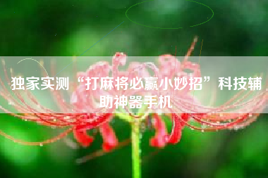 独家实测“打麻将必赢小妙招	”科技辅助神器手机