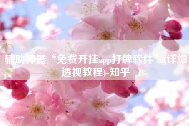 辅助神器“免费开挂app打牌软件”(详细透视教程)-知乎