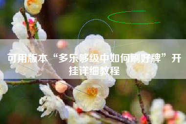 可用版本“多乐够级中如何刷好牌	”开挂详细教程