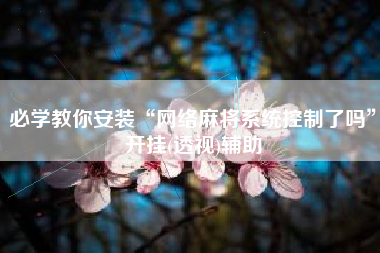 必学教你安装“网络麻将系统控制了吗”开挂(透视)辅助