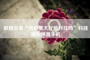 教程分享“开心果大厅能开挂吗	”科技辅助神器手机