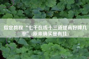 指定教程“七千在线十三道提高好牌几率	”(原来确实是有挂)