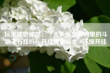 玩家辅助神器：“天天保定麻将里的斗地主有挂吗”开挂辅助脚本+详细开挂