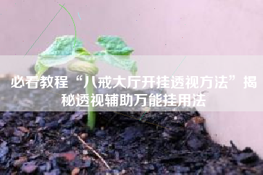 必看教程“八戒大厅开挂透视方法”揭秘透视辅助万能挂用法