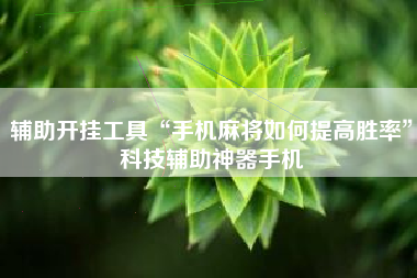 辅助开挂工具“手机麻将如何提高胜率”科技辅助神器手机