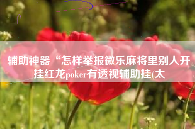 辅助神器“怎样举报微乐麻将里别人开挂红龙poker有透视辅助挂(太