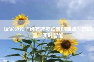 玩家必读“谁有牌友联盟的辅助”辅助器 - 实时智能