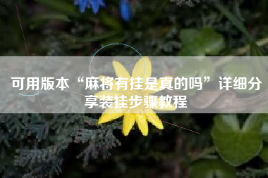 可用版本“麻将有挂是真的吗”详细分享装挂步骤教程