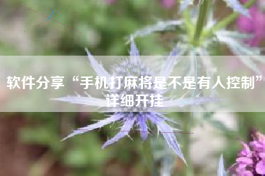 软件分享“手机打麻将是不是有人控制”详细开挂