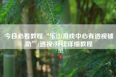 今日必看教程“乐山游戏中心有透视辅助”(透视)开挂详细教程