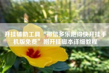 开挂辅助工具“微信多乐跑得快开挂手机版免费”附开挂脚本详细教程