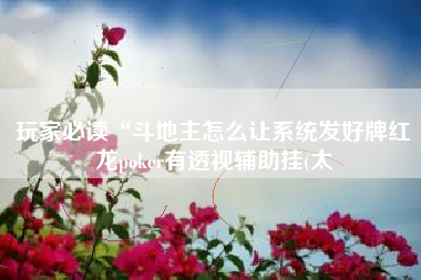 玩家必读“斗地主怎么让系统发好牌红龙poker有透视辅助挂(太