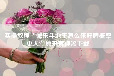 实操教程“微乐斗地主怎么来好牌概率更大”原来有神器下载