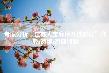 专家分析“江苏大宝麻将开挂教程”作弊(透视)透视辅助