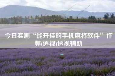 今日实测“能开挂的手机麻将软件”作弊(透视)透视辅助