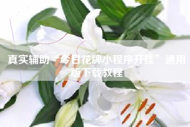 真实辅助“今日花牌小程序开挂”通用版下载教程