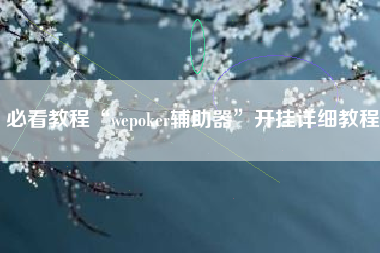 必看教程“wepoker辅助器”开挂详细教程