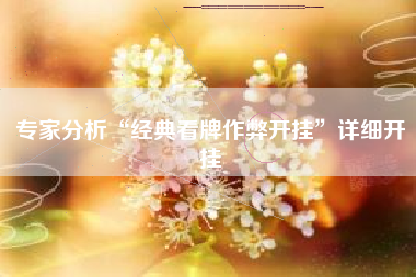 专家分析“经典看牌作弊开挂”详细开挂