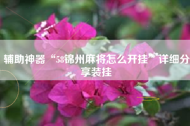 辅助神器“58锦州麻将怎么开挂	”详细分享装挂