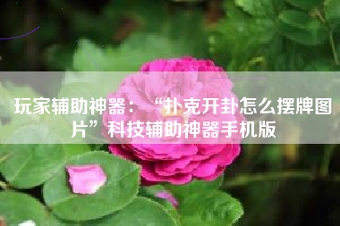 玩家辅助神器：“扑克开卦怎么摆牌图片”科技辅助神器手机版