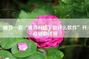 推荐一款“麻将开挂下载什么软件”开挂辅助详细