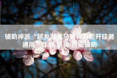 辅助神器“越乡游义乌麻将万能开挂器通用”作弊(透视)透视辅助