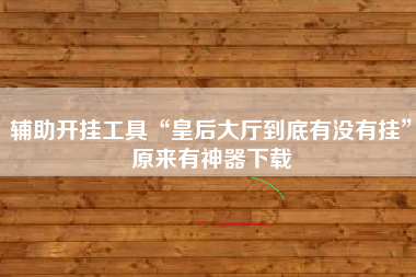 辅助开挂工具“皇后大厅到底有没有挂	”原来有神器下载