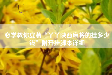 必学教你安装“丫丫陕西麻将的挂多少钱”附开挂脚本详细