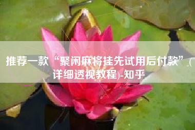 推荐一款“聚闲麻将挂先试用后付款”(详细透视教程)-知乎