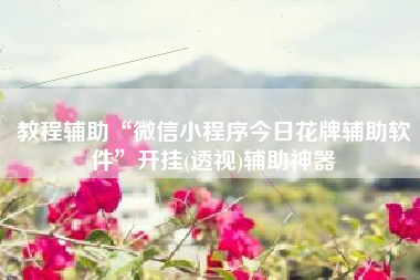 教程辅助“微信小程序今日花牌辅助软件	”开挂(透视)辅助神器