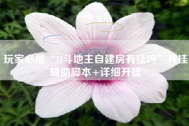 玩家必搜“JJ斗地主自建房有挂吗”开挂辅助脚本+详细开挂