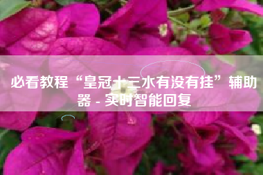 必看教程“皇冠十三水有没有挂”辅助器 - 实时智能回复