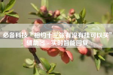 必备科技“相约十三张有没有挂可以买”辅助器 - 实时智能回复