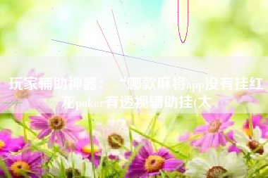 玩家辅助神器：“哪款麻将app没有挂红龙poker有透视辅助挂(太
