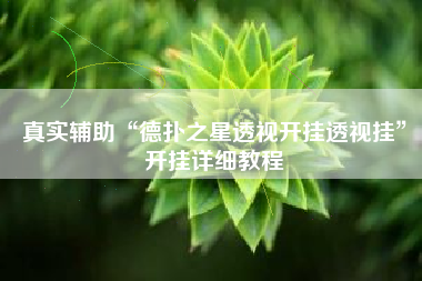 真实辅助“德扑之星透视开挂透视挂	”开挂详细教程