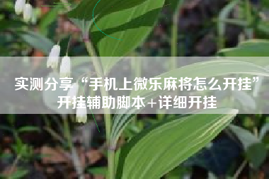 实测分享“手机上微乐麻将怎么开挂”开挂辅助脚本+详细开挂