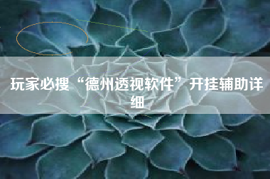 玩家必搜“德州透视软件	”开挂辅助详细