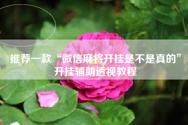 推荐一款“微信麻将开挂是不是真的	”开挂辅助透视教程