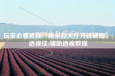 玩家必看教程“新永和大厅开挂辅助”(透视挂)辅助透视教程