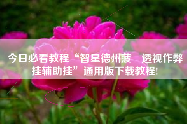 今日必看教程“智星德州菠籮透视作弊挂辅助挂	”通用版下载教程!