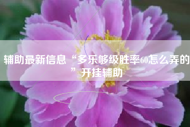 辅助最新信息“多乐够级胜率60怎么弄的”开挂辅助