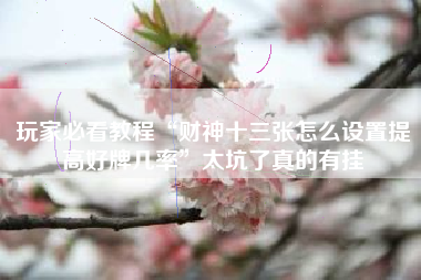 玩家必看教程“财神十三张怎么设置提高好牌几率	”太坑了真的有挂