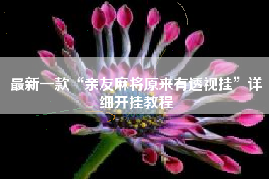 最新一款“亲友麻将原来有透视挂”详细开挂教程