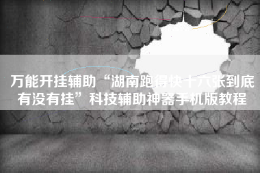 万能开挂辅助“湖南跑得快十六张到底有没有挂	”科技辅助神器手机版教程