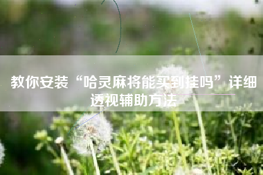 教你安装“哈灵麻将能买到挂吗	”详细透视辅助方法