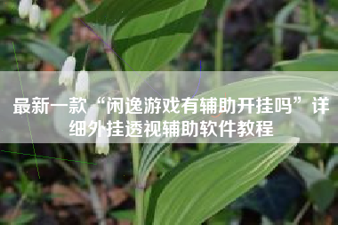 最新一款“闲逸游戏有辅助开挂吗”详细外挂透视辅助软件教程
