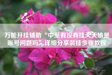 万能开挂辅助“中至有没有挂天天输是账号问题吗”详细分享装挂步骤教程