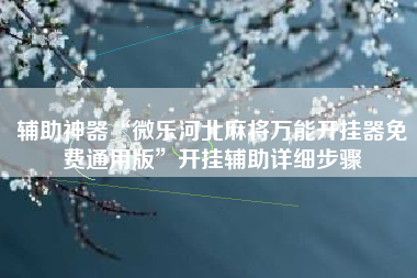 辅助神器“微乐河北麻将万能开挂器免费通用版”开挂辅助详细步骤