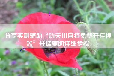 分享实测辅助“功夫川麻将免费开挂神器	”开挂辅助详细步骤